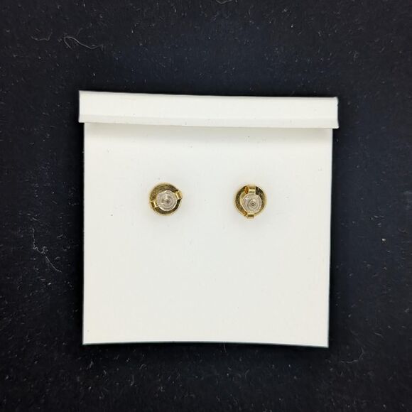 Tory Burch peach and gold icon stud earrings - Picture 3 of 4